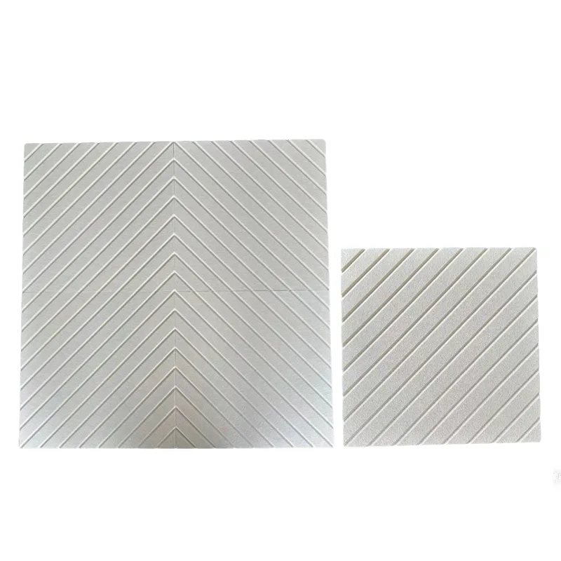 Beige V-channel PET Felt Acoustic Panel