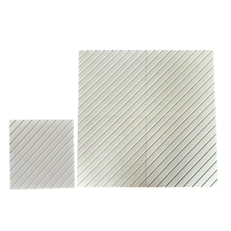 Beige V-grooved PET Felt Acoustic Panel